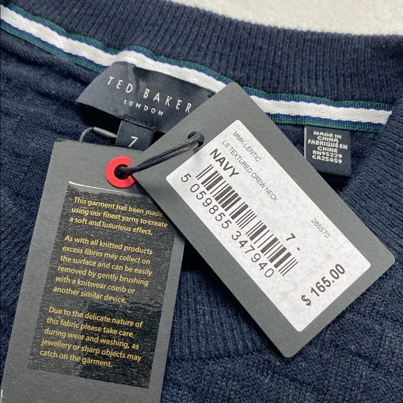 Ted Baker London Lentic Long Sleeve Textured Crewneck Pullover Jumper Sweater